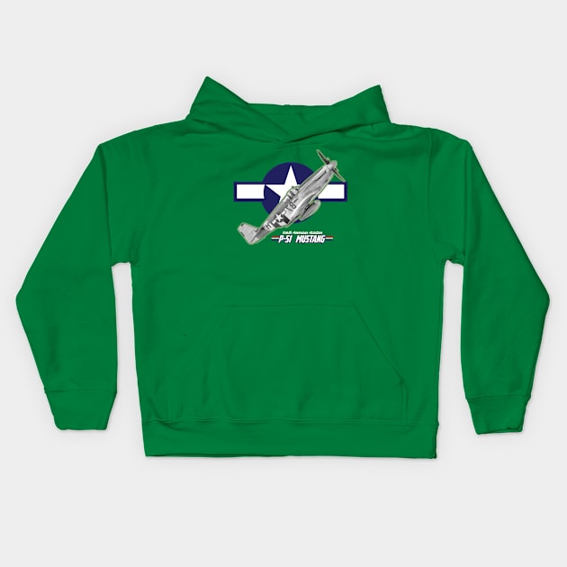 P-51 Mustang Kids Hoodie by Illustratorator